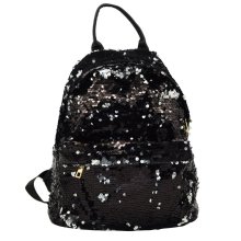 BLACK SEQUIN BACKPACK -0