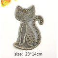 Seil Stickerei Patch Cartoon goldene Katze Pin Perlen