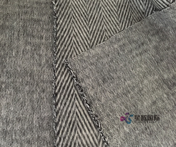 Herringbone Wool Blended Woven Fabric