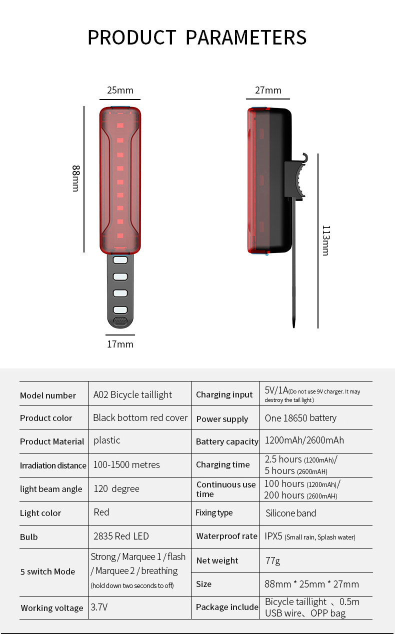 Bike Tail Light 