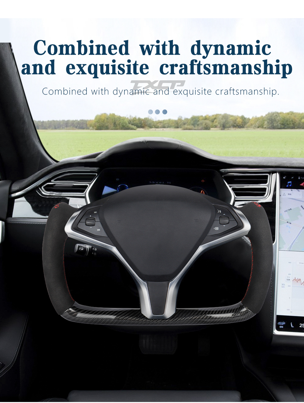 Carbon Fiber Yoke Steering Wheel Fit For Tesla Model S & X 2017-2019 ...