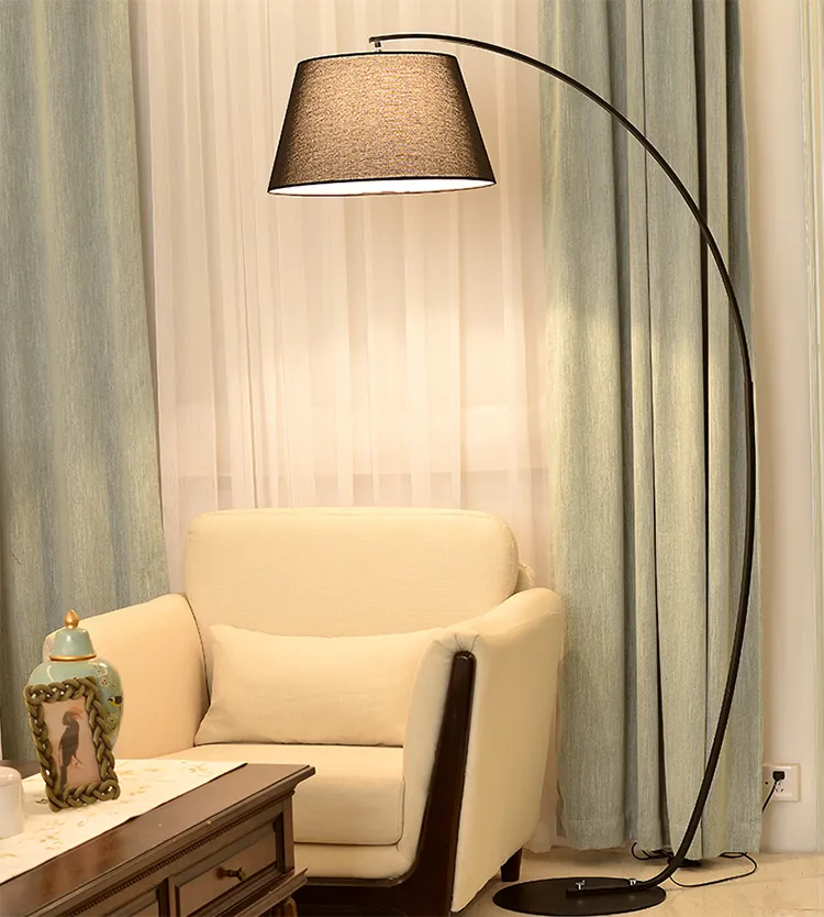 Elegant Black Honeycomb Fabric Lampshade Floor Lamp for Modern Spaces