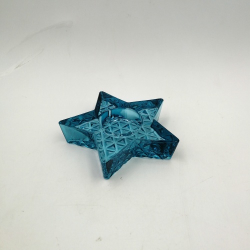 Sparying muti-color star shape glass candle holder for tealight