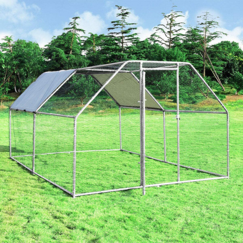 Gibbon Metal DIY Walk-in Poulailler ou Poulailler avec Couverture Imperméable Violet, Cage de Volaille de Ferme Extérieure