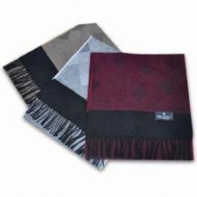 Men's Funds Wool Scarves in Water Chestnut Design, Measures 35 x 160 and 10 x 2cm