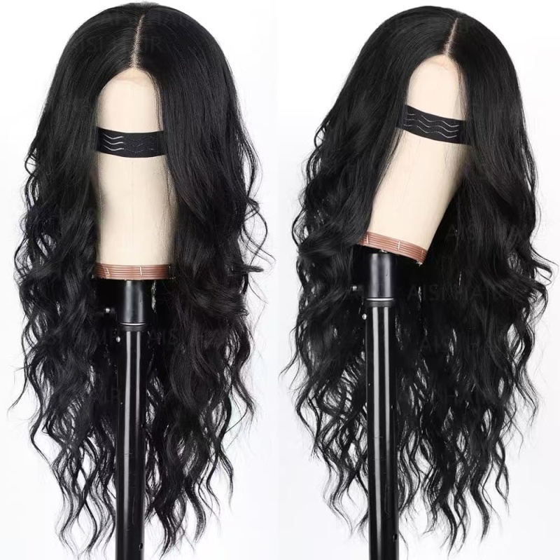Synthetic Long Wavy Lace Hairline Wig Heat‑Resistant