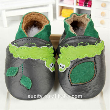 indigo leather toddlers baby shoes with palmer printing