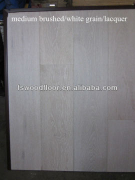 medium brushed white grain lacquered oak parquet floor