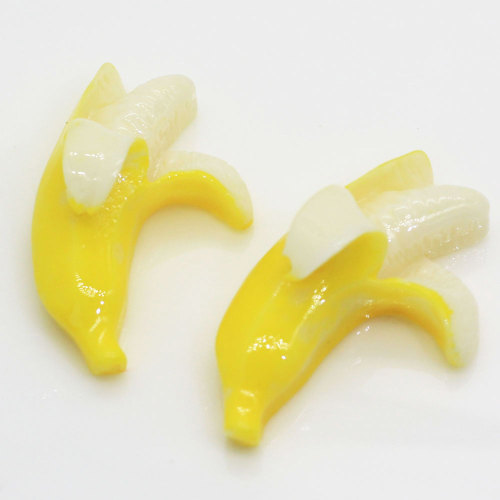 Kaboszony z żywicy Akcesoria Kawaii Banana Płaskie plecy Żywica Żywność Pączek