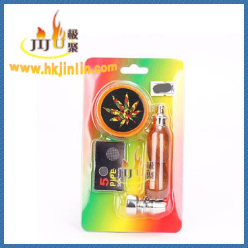 JL-426 Yiwu jiju Smoking pipes mini smoking pipe,metal and wood smoking pipes,wooden smoking pipe