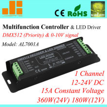 Dimming 0-10v signal single color dmx512 decoder with screw interface