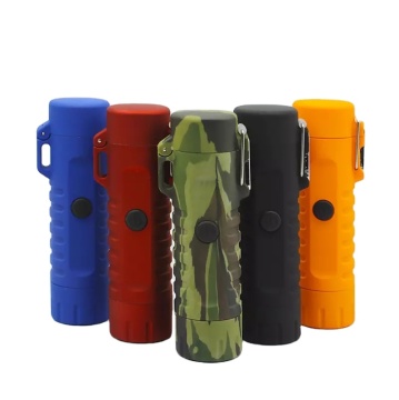 Mini Dual Arc Rechargeable Windproof Lighter with Flashlight - Type-C Keychain Light