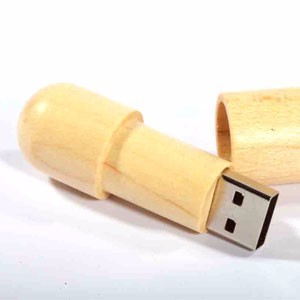 eco friendly engraved logo wooden usb drive with lanyard