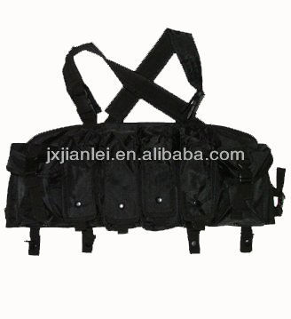 Black Chest Rig/Tactical Bellyband with magazine pouches