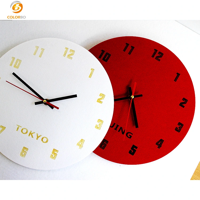 Simply Felt Polyester World Wall Clock for Decoratrion