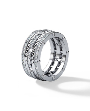 Platinum Twist Diamond Channel Men's Wedding Band