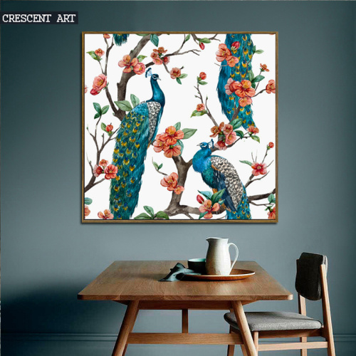 Beautiful Peacocks Oil Painting on Canvas