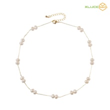 Elegant Natural freshwater pearl 18k Gold Plated necklace