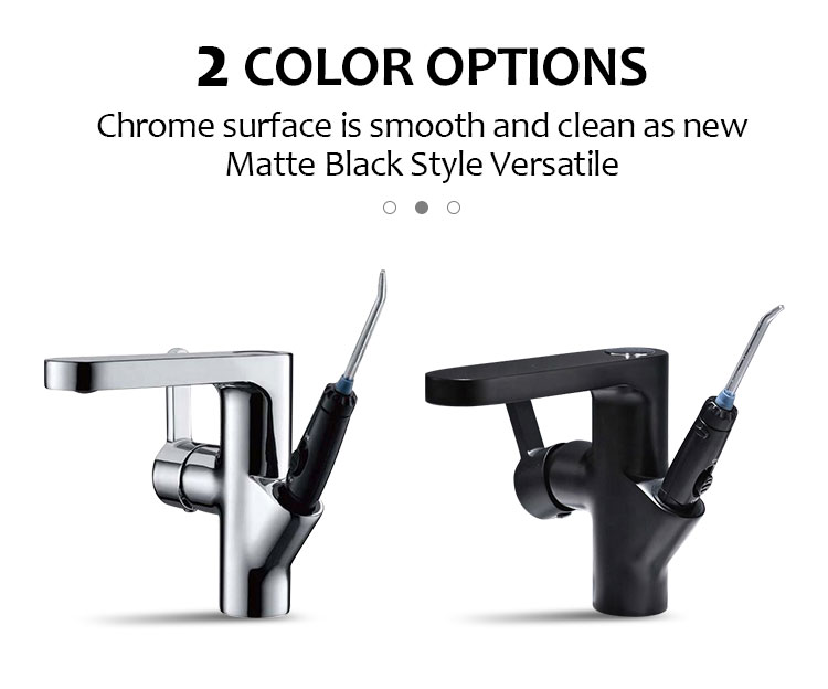 Special Design Black Mixer Basin Faucet With Dental Oral Irrigator Water Flosser Washer Teeth Clearing Faucet For Sale