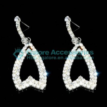 kingdom cheap big rhinestone heart earring