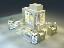 cosmetic shopping mall kiosk with cosmetics couter display and display cabinet