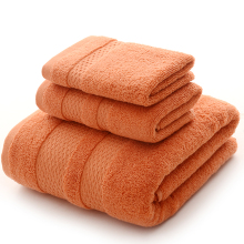 Solid Color Bath Towels Set in Melonade