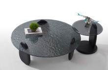 Italian round glass coffee table