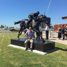 High quality park decor antique bronze race horse statue for sale