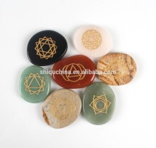handmade gemstone craft engraved reiking set with pouch