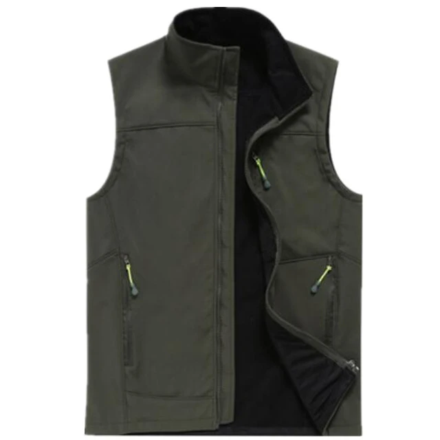 Wholesale Outdoor Spring and Winter Fleece Vest Men's Warm Windproof Sports Vest Sleeveless Jacket