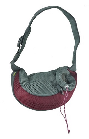 Zwarte grote PVC en Mesh Pet Sling