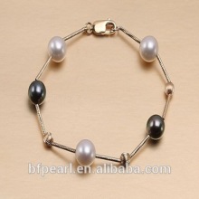 11mm Girls Gold Chain Pearl Bracelets