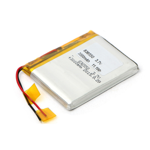 신뢰할 수있는 평판 836550 3.7V 3000mAh 리튬 폴리머 배터리