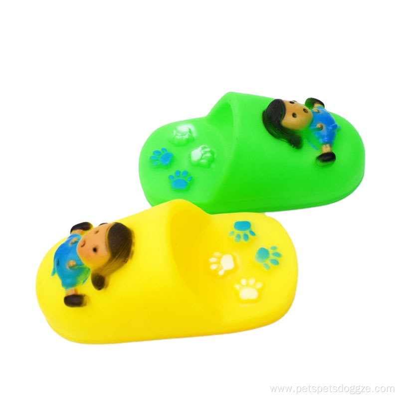 Vinyl cartoon slippers squeaky dog toy pet products