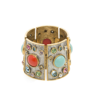 Wide gold plated bangles with diamond for women