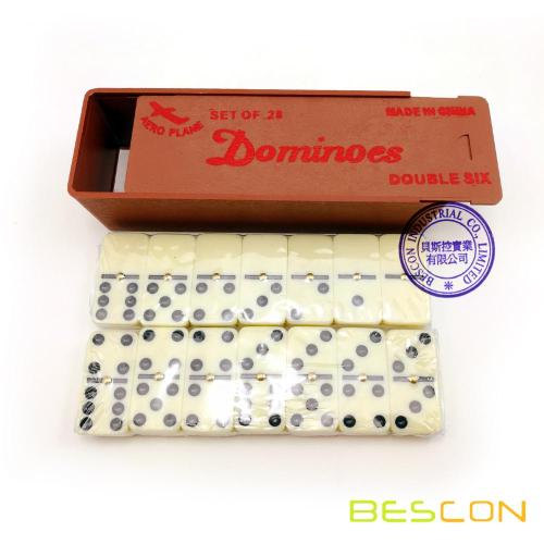 Cheap Ivory Double Six Domino in Plastic Box Packing