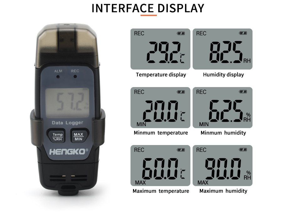 High precision reuse 1S collect time settable USB Excel PDF humidity and temperature data logger with data analysis software