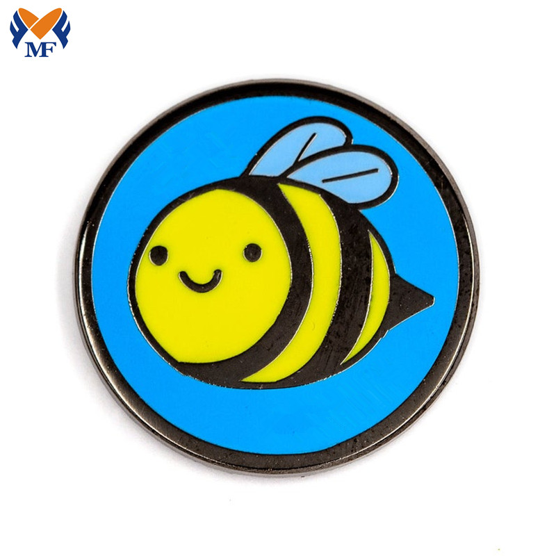 Pin de esmalte de abeja de logotipo personalizado de metal