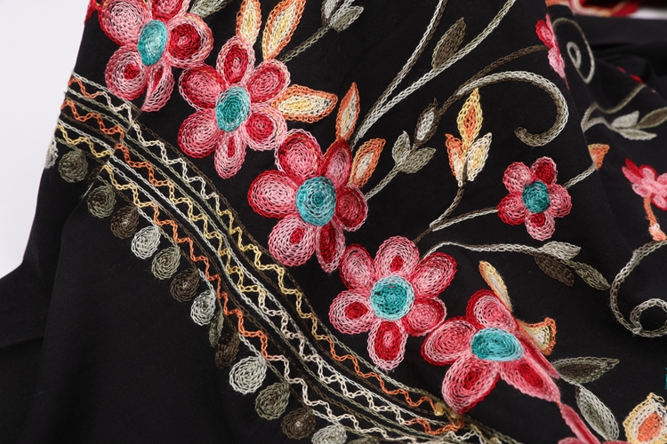Hot sale cheap woven floral embroidery 100%  rayon fabric for women's dress