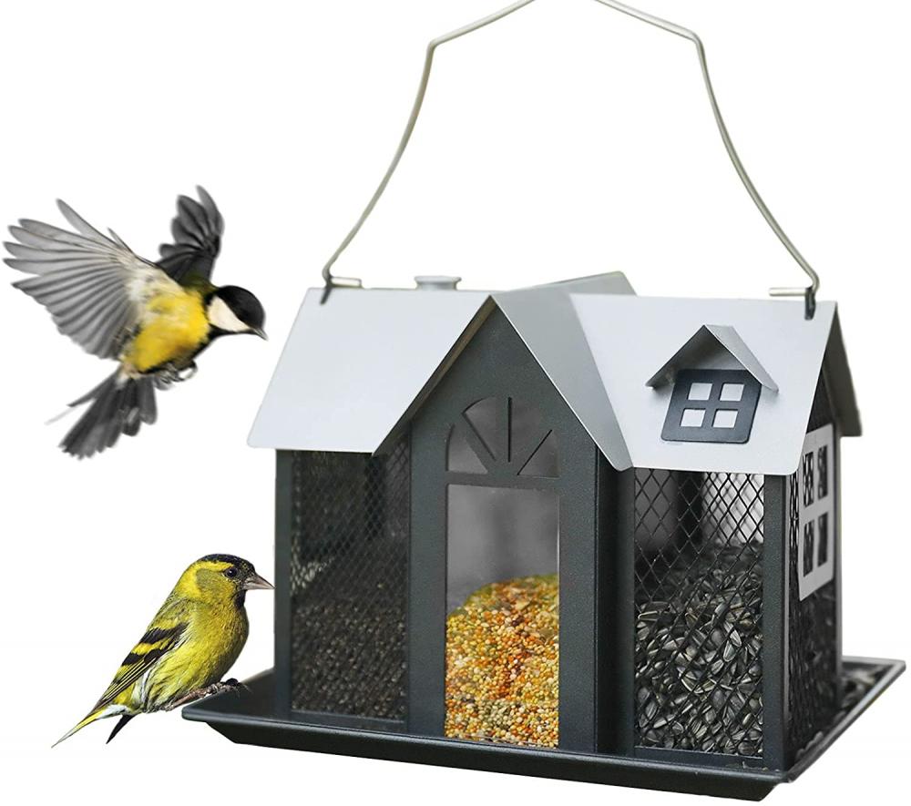 منزل مغذي الطيور المعدنية الشبكية
