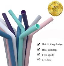 Wholesale color Portable Folding Collapsible Straw With Case, Silicone Straws Cleaner For Kids