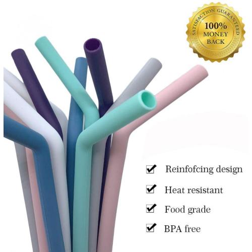 Wholesale color Portable Folding Collapsible Straw With Case, Silicone Straws Cleaner For Kids