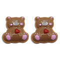 Kawaii Heart Bear Resin Charms Cabochon For DIY Findings Σκουλαρίκια Μπρελόκ Κολιέ Κρεμαστό κόσμημα Αξεσουάρ Διακόσμησης