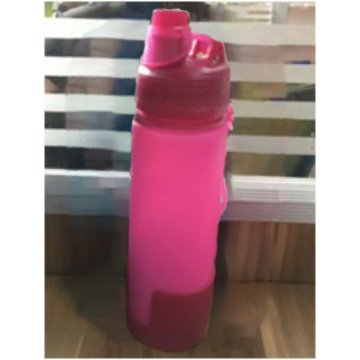 500mL Solid Color Pink Silicone Bottle