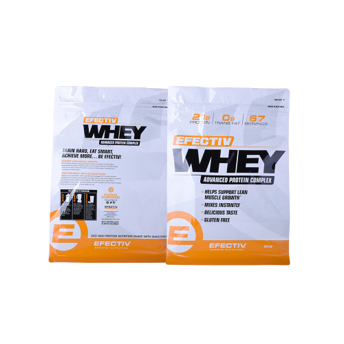 Custom Aluminum Whey Protein Powder Flat Bottom Bag