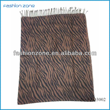 fashion acrylic zebra print woven scarf for dubai