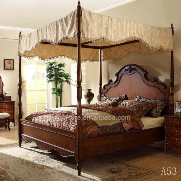 oak wooden double bed