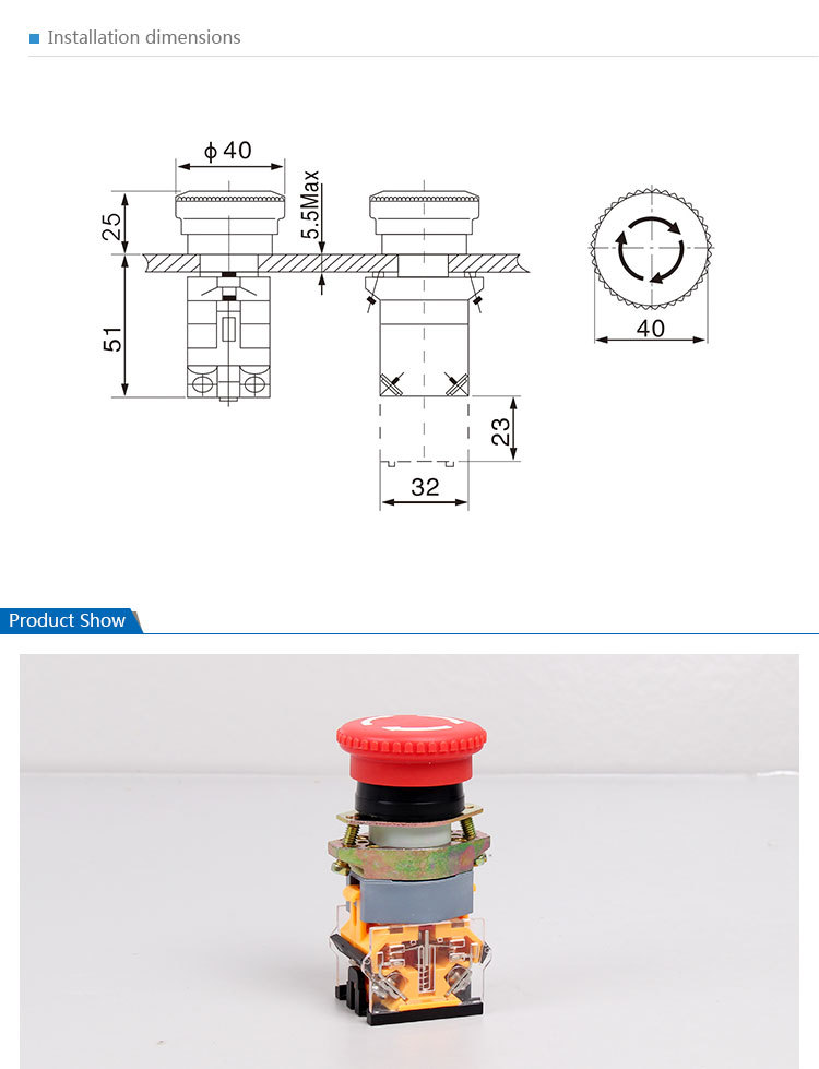 SAIP/SAIPWELL IP40 Hot Sale Industrial Push Button