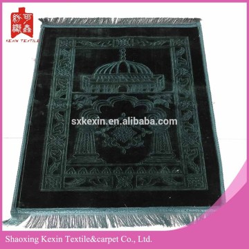 Thick green color foldable muslim prayer mat