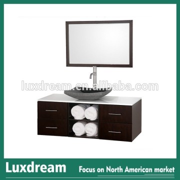 Popular wall mounte bathroom vanity with Nature stone basin
